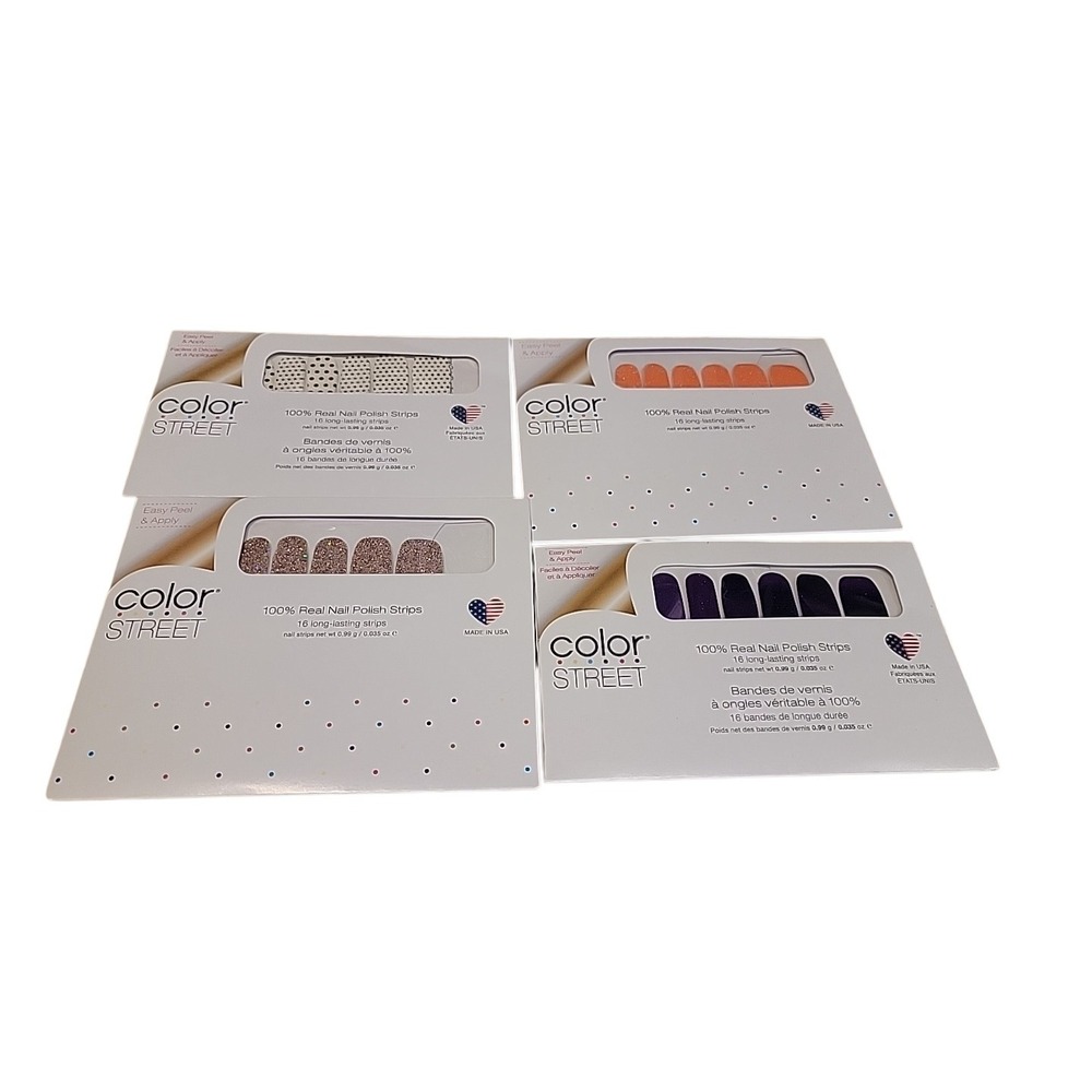 Color Street Nail Strips   FMG134, FMG082 And FDL041.  Lot Of 4 New And Retired